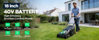 18" Electric Lawn Mower, 40V Cordless Lawn Mower with 2x8.0Ah Batteries &amp; Charger, Brushless Motor, 2-in-1 Mulching &amp; Bagging, 6-Position Height Adjustment, for Medium Yards