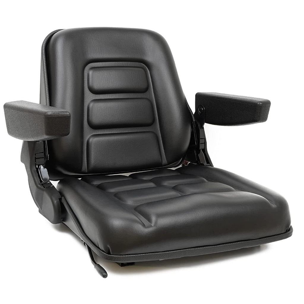 universal fold down forklift seat with adjustable angle back,armrest,micro switch and slide for tractor,excavator skid loader backhoe dozer telehandler ztr’s