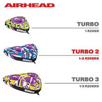 Airhead Turbo 2 | 2 Rider Towable Tube for Boating, Red/Black, Model:AHTB-12