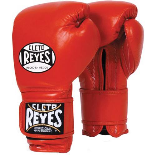 Cleto Reyes Hook and Loop Leather Training Boxing Gloves - 18 oz - Red