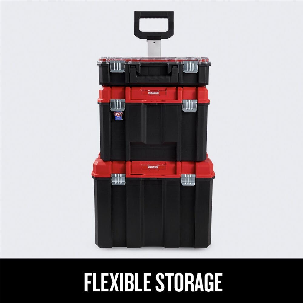 VERSASTACK 17.126-in Metal Wheels Lockable Tool Box