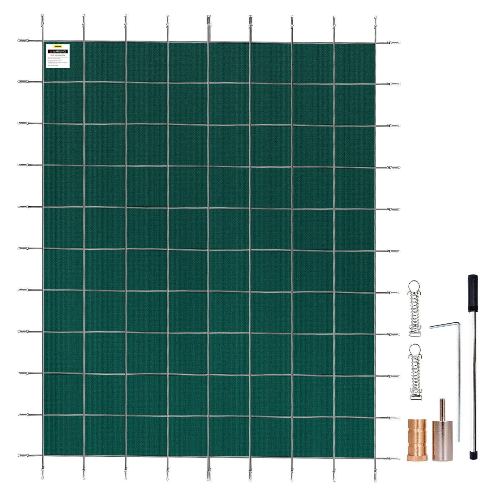 vevor safety pool cover 18x32ft rectangular in ground clean winter cover mesh