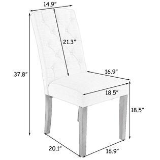 Goplus Set of 2 Fabric Wood Accent Dining Chair Tufted Modern Living Room Furniture New