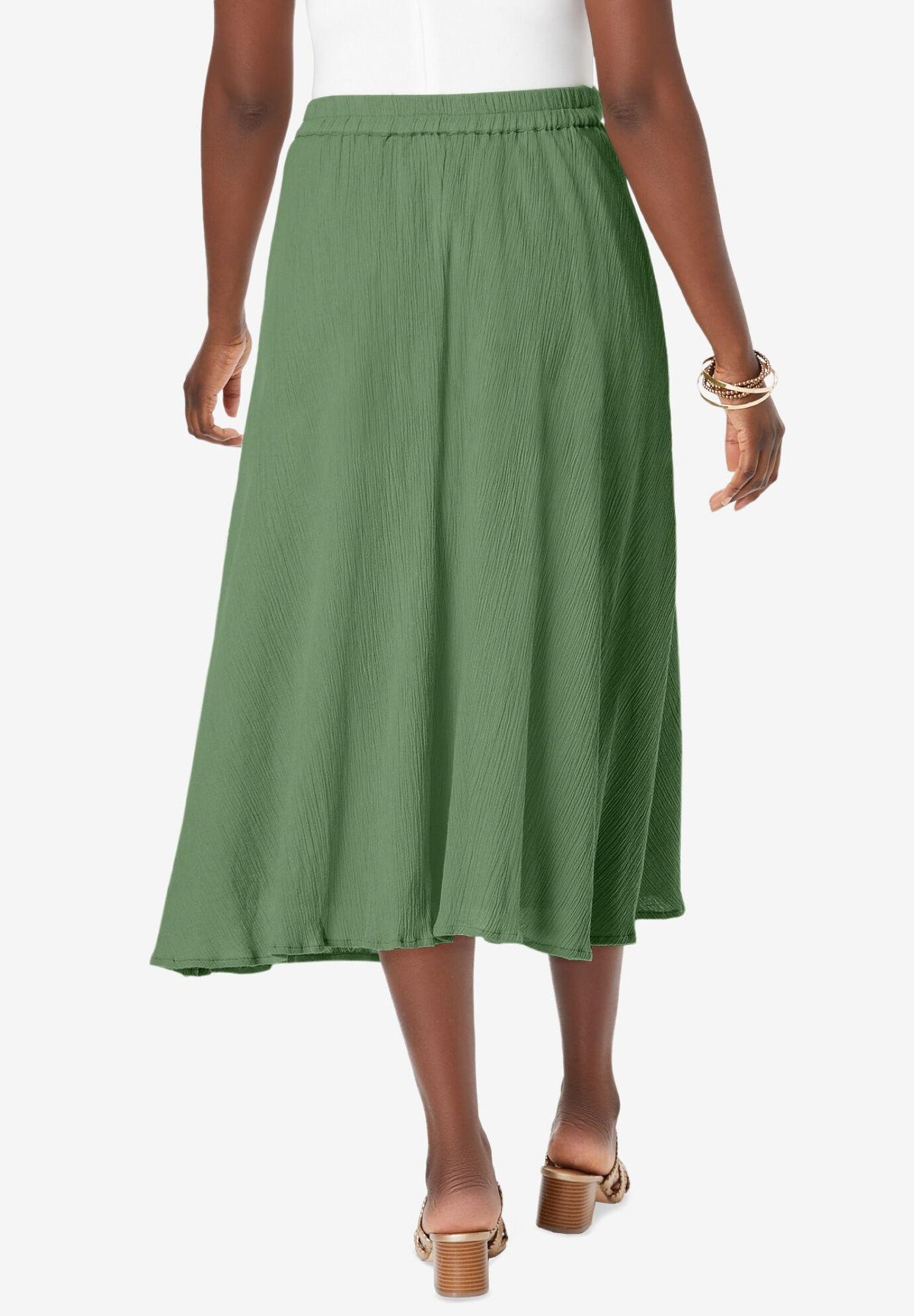 button-front midi skirt