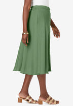 button-front midi skirt