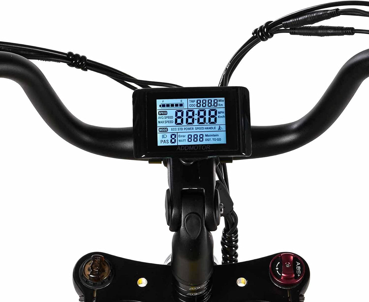 Addmotor M-66 R7 Electric Bike, 20" Fat Tire Electric Bicycle with Long Banana Style Seat, 750W 48V 14Ah Removable Battery and Charger, 23MPH High Speed Cruiser E-Bike