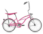 Micargi HERO 20" Beach Cruiser Coaster Brake Single Speed with Banana Seat  Steel Spokes One Piece Crank Alloy Rims 36H Color: Pink