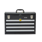 Metal Tool Box, 20.5-inch, Portable Metal Tool Box with 4 Drawers, Small Tool Chest with EVA Liners, Ball Bearing Slide Drawers Loc& Powder Coated Finish, Multi-Function Tool Organizer