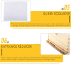 terradise bee hive, 2 layer honey bee hives, beekeeping supplies beehive kit with 10 medium 10 deep honeycomb foundation frames, bee house bee boxes for starter, wood complete honey beehives kit