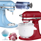 Ice Cream Maker & Shaved Ice Attachment for Kitchen aid Mixer,  Accessories Set Includes Shaved Ice Machine with 8 Ice Molds and Ice Cream Gelato Maker for 4.5 Qt & Larger Stand Mixers
