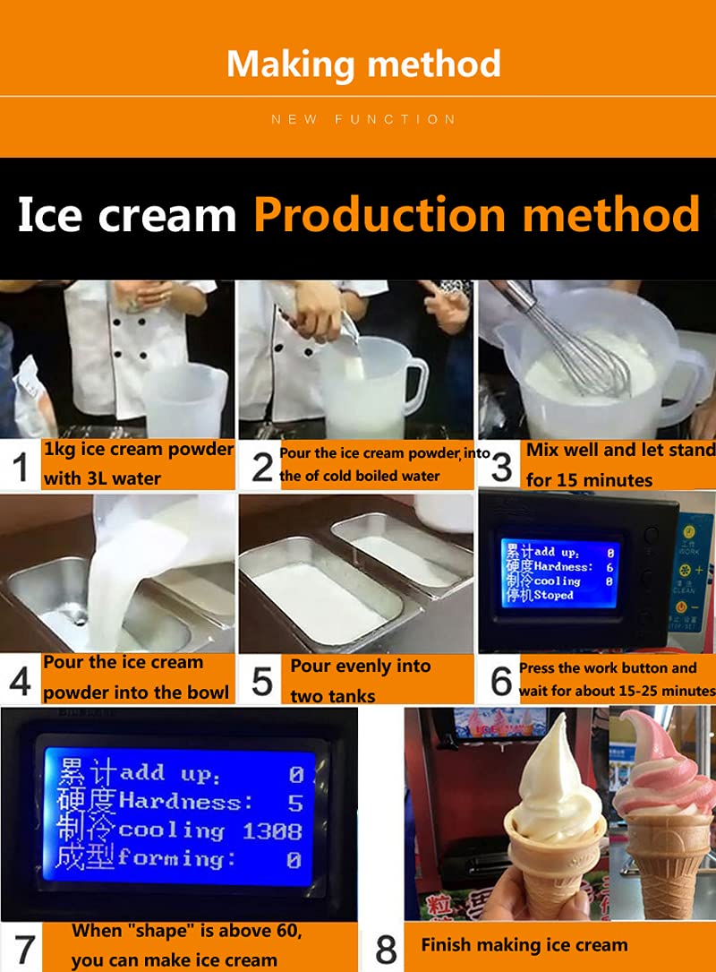 Commercial Soft Serve Ice Cream Machine Electric Soft Ice Cream Maker Benchtop