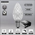 OptiCore 49 ft. 50-Light LED Green and Cool White Faceted C7 String Light Set