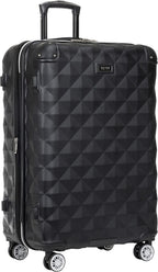 Diamond Tower Luggage Collection Lightweight Hardside Expandable 8-Wheel Spinner Travel Suitcase, Black, 28-Inch Checked