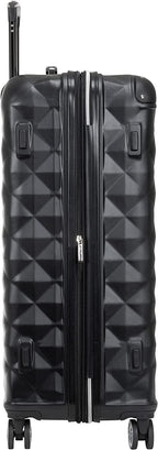Diamond Tower Luggage Collection Lightweight Hardside Expandable 8-Wheel Spinner Travel Suitcase, Black, 28-Inch Checked