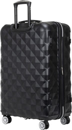 Diamond Tower Luggage Collection Lightweight Hardside Expandable 8-Wheel Spinner Travel Suitcase, Black, 28-Inch Checked