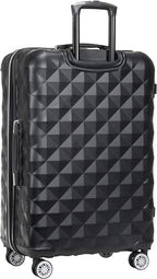 Diamond Tower Luggage Collection Lightweight Hardside Expandable 8-Wheel Spinner Travel Suitcase, Black, 28-Inch Checked