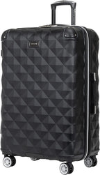 Diamond Tower Luggage Collection Lightweight Hardside Expandable 8-Wheel Spinner Travel Suitcase, Black, 28-Inch Checked