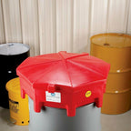 Pig Poly Drum Funnel With Hinged Lid, For 55 Gal Tight-Head Steel  Poly Dru