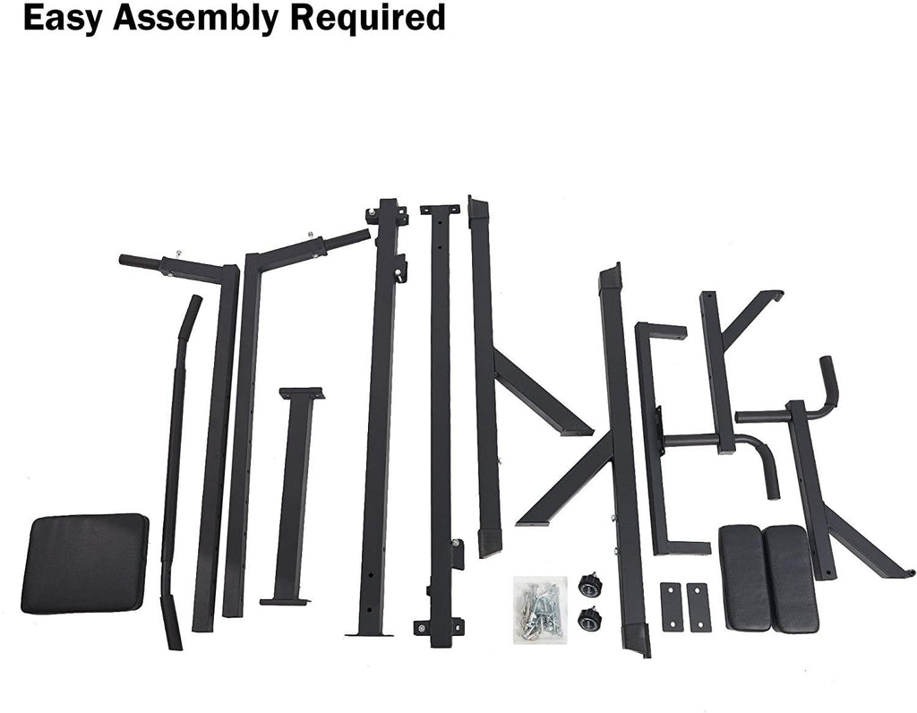 KARMAS Heavy Duty Adjustable Power Tower Multi-Function Strength Training Dip Stand Workout Station Fitness Equipment for Home Gym