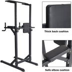KARMAS Heavy Duty Adjustable Power Tower Multi-Function Strength Training Dip Stand Workout Station Fitness Equipment for Home Gym
