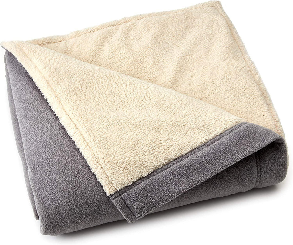 | Signature Reversible Fleece/Sherpa Electric Heated Blanket with Safe &amp; Warm Low-VoltaTechnology, Full, Gray