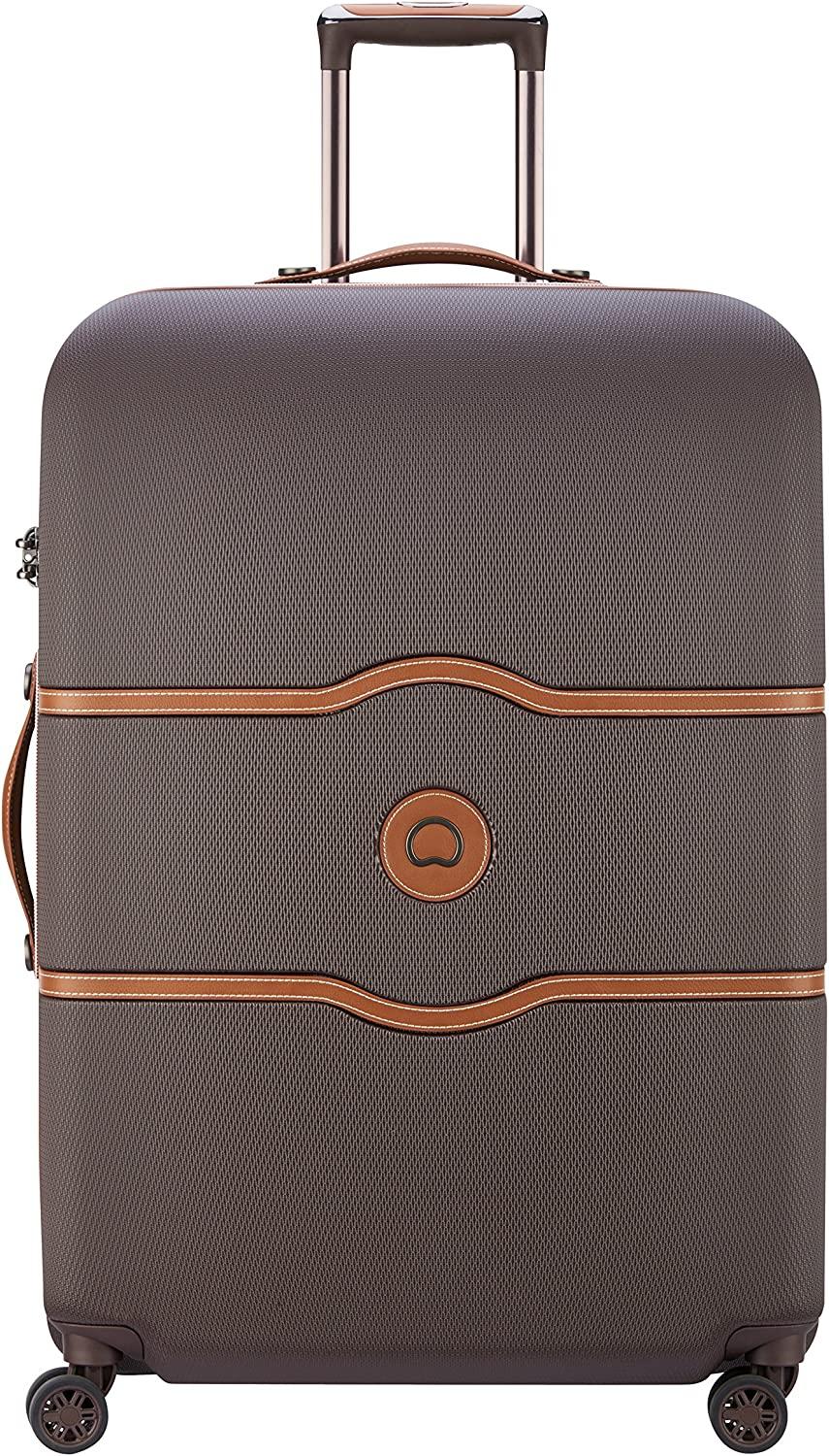 Chatelet Air Hardside Luggage, Spinner Wheels, Chocolate Brown, Checked-Large 28 Inch
