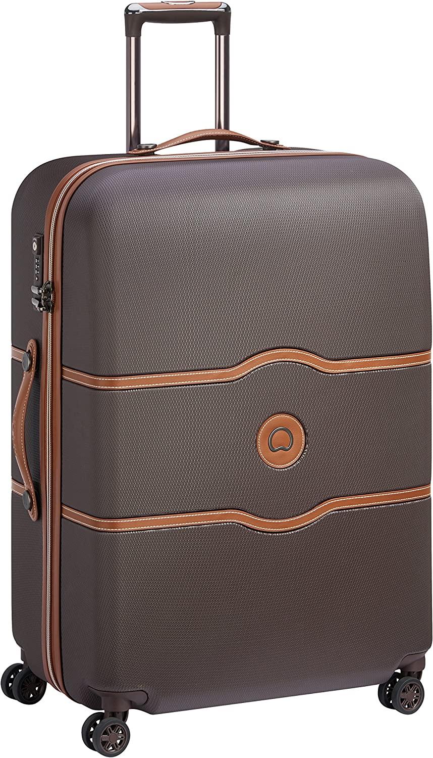 Chatelet Air Hardside Luggage, Spinner Wheels, Chocolate Brown, Checked-Large 28 Inch
