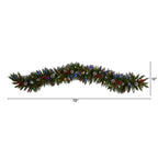 6 ft. Pre-Lit LED Snow Tipped Extra-Wide Artificial Christmas Garland with Pinecones, Berries and 100 Multi-Color Lights