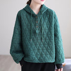 Spring Autumn Loose Retro Thick Cotton Hoodies Top