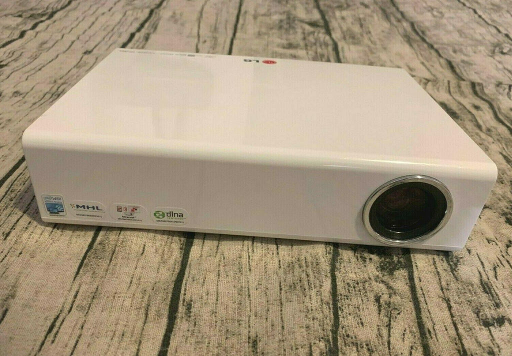 pre-owned lg pa77u portable led projector with smart tv and magic remote