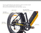 Adults Electric Bike 750W BaFang Motor Fat Tire Electric Mountain Bicycle Samsung 48V Lithium Battery  7-Speed Snow Beach E-Bike Dirt Bicycles
