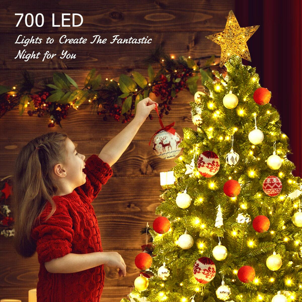 Costway 7.5ft Pre-lit PVC Christmas Fir Tree 8 Flash Mode