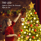 Costway 7.5ft Pre-lit PVC Christmas Fir Tree 8 Flash Mode