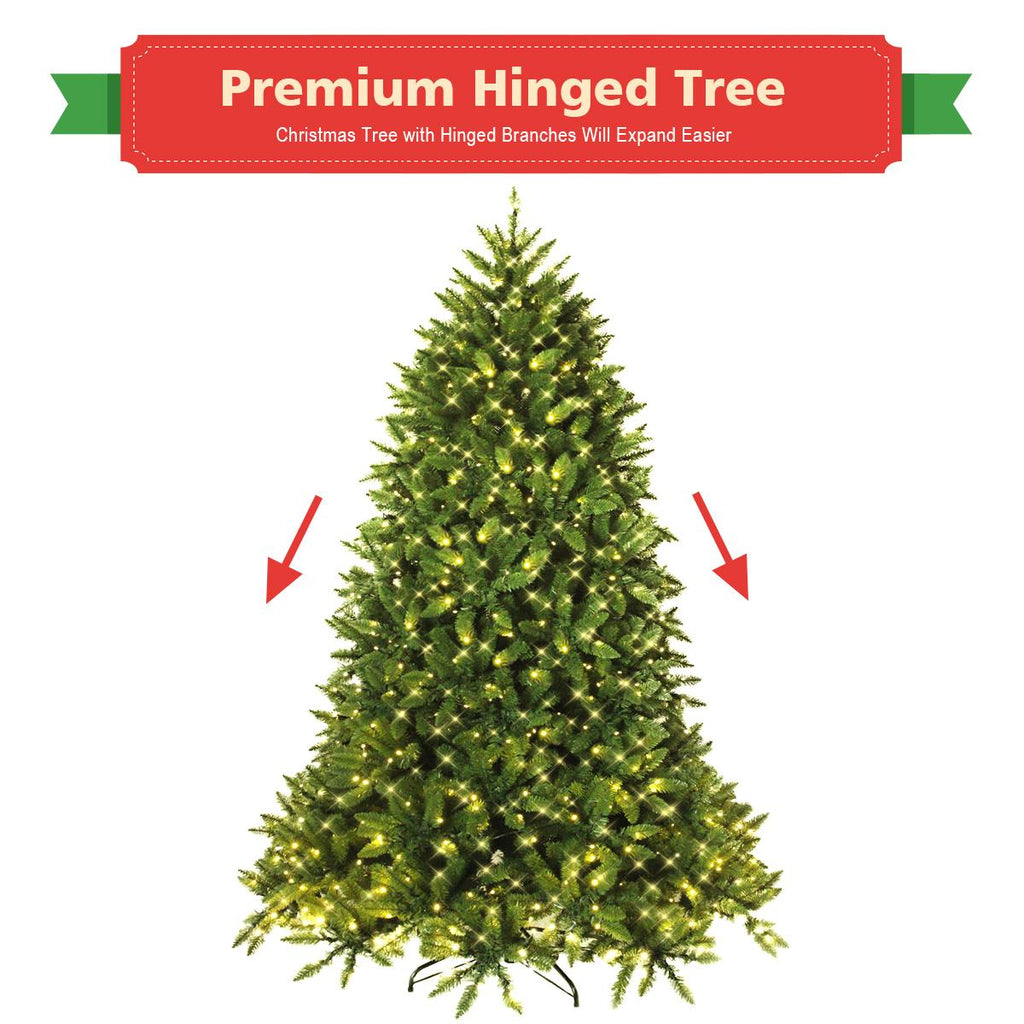 Costway 7.5ft Pre-lit PVC Christmas Fir Tree 8 Flash Mode