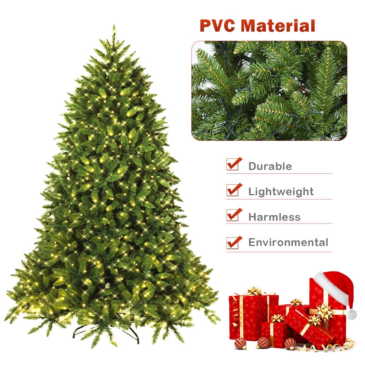 Costway 7.5ft Pre-lit PVC Christmas Fir Tree 8 Flash Mode
