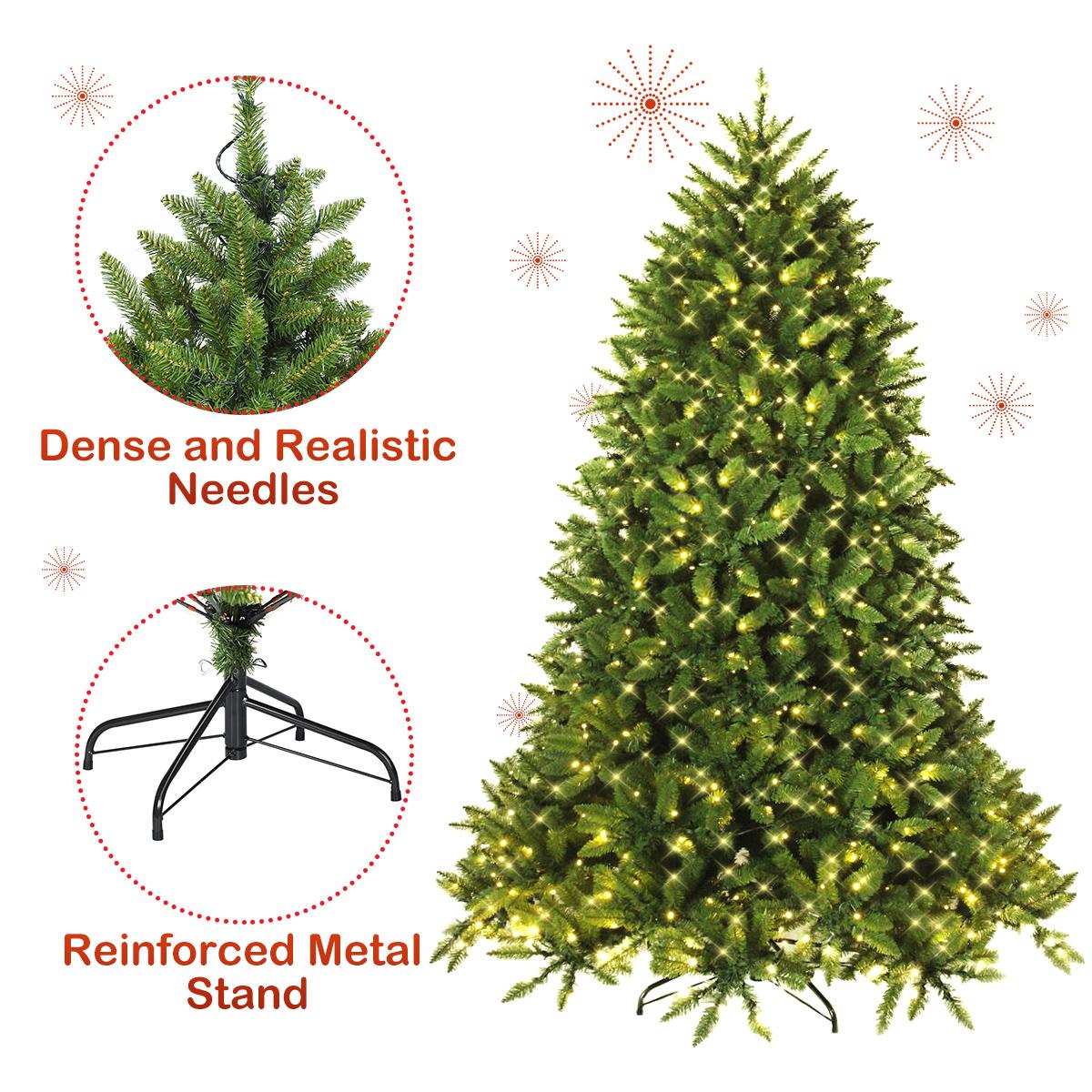 Costway 7.5ft Pre-lit PVC Christmas Fir Tree 8 Flash Mode