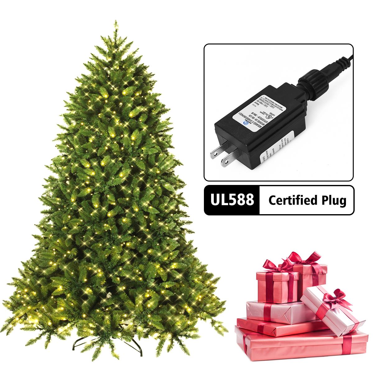 Costway 7.5ft Pre-lit PVC Christmas Fir Tree 8 Flash Mode