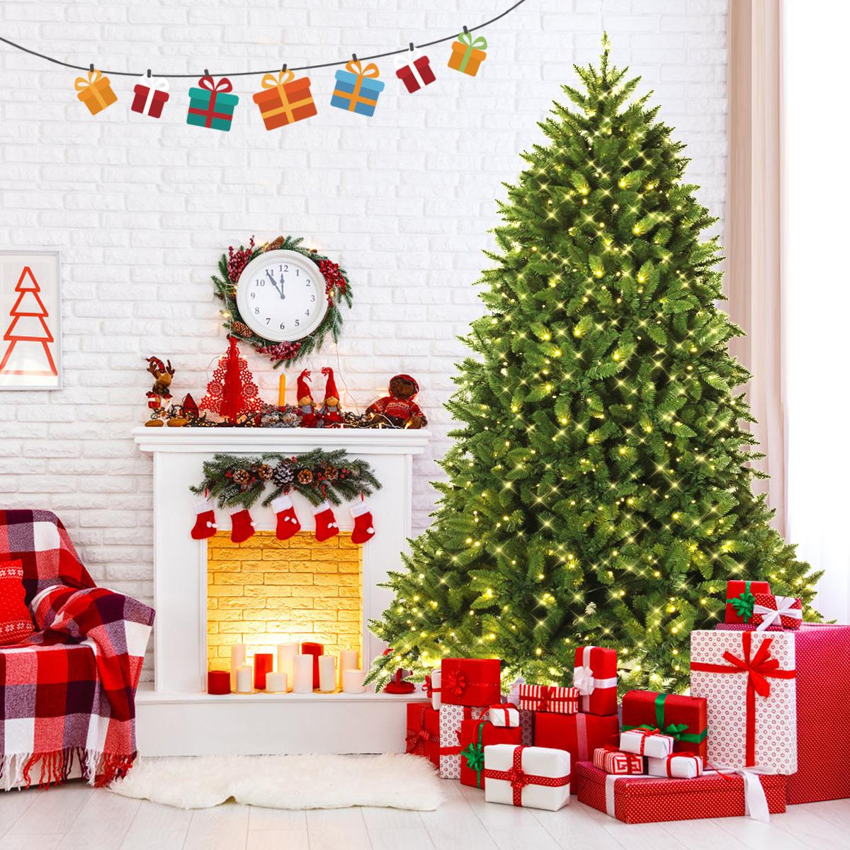 Costway 7.5ft Pre-lit PVC Christmas Fir Tree 8 Flash Mode