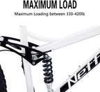 26 Inch Mens Fat Tire Mountain Bikes 7 Speed Anti-Slip Sand, Double Disc Brake Suspension Fork Snow Bike Beach Bike