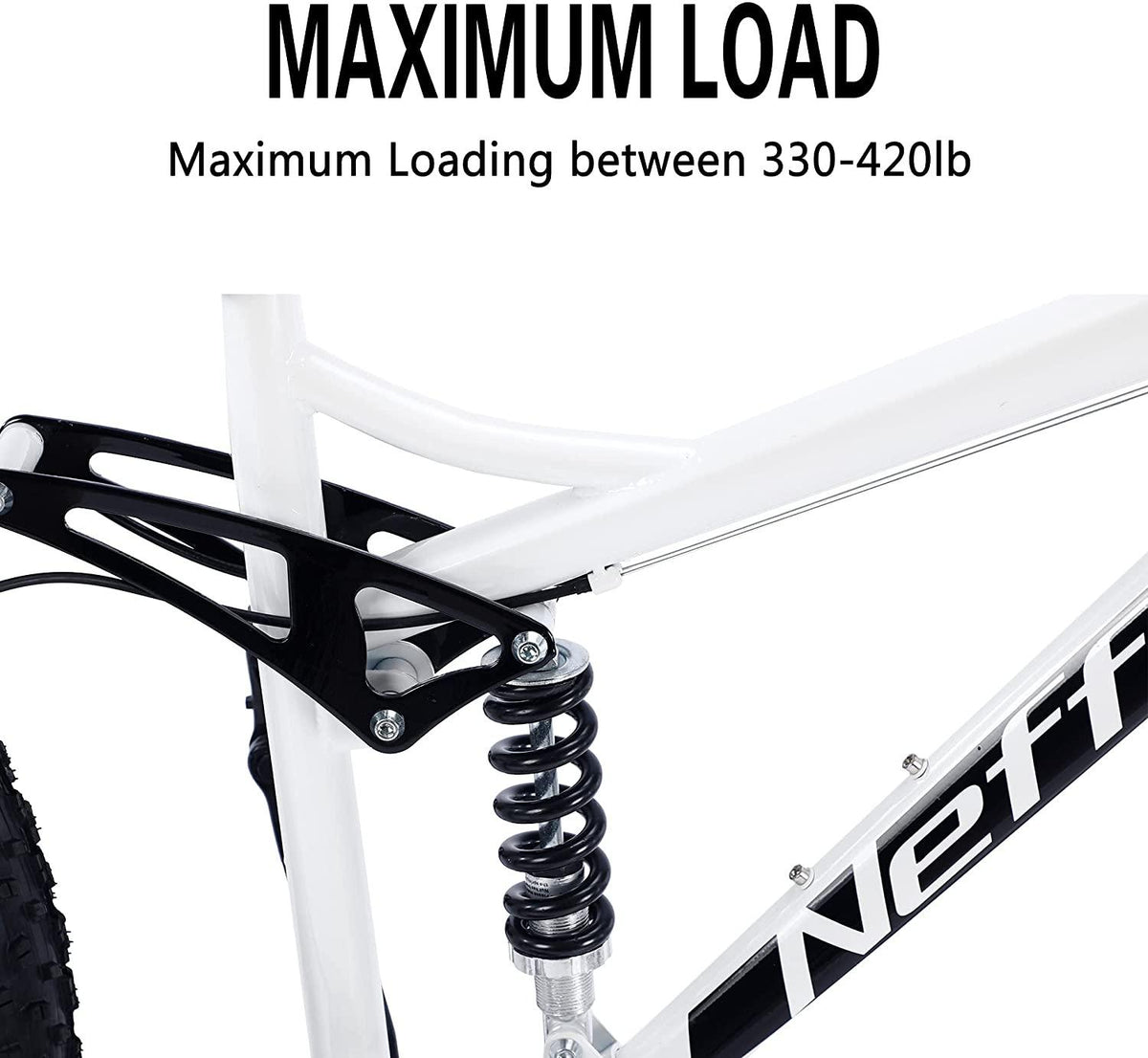26 Inch Mens Fat Tire Mountain Bikes 7 Speed Anti-Slip Sand, Double Disc Brake Suspension Fork Snow Bike Beach Bike