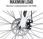 26 Inch Mens Fat Tire Mountain Bikes 7 Speed Anti-Slip Sand, Double Disc Brake Suspension Fork Snow Bike Beach Bike