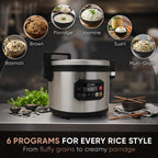 Commercial LarMulti-Function Rice Cooker - Professional 64 Cup Cooked (32 Cup Uncooked) Rice Maker Cooker With Non Stick Pot & Hinged Lid - Brown Rice, Sushi Rice and more