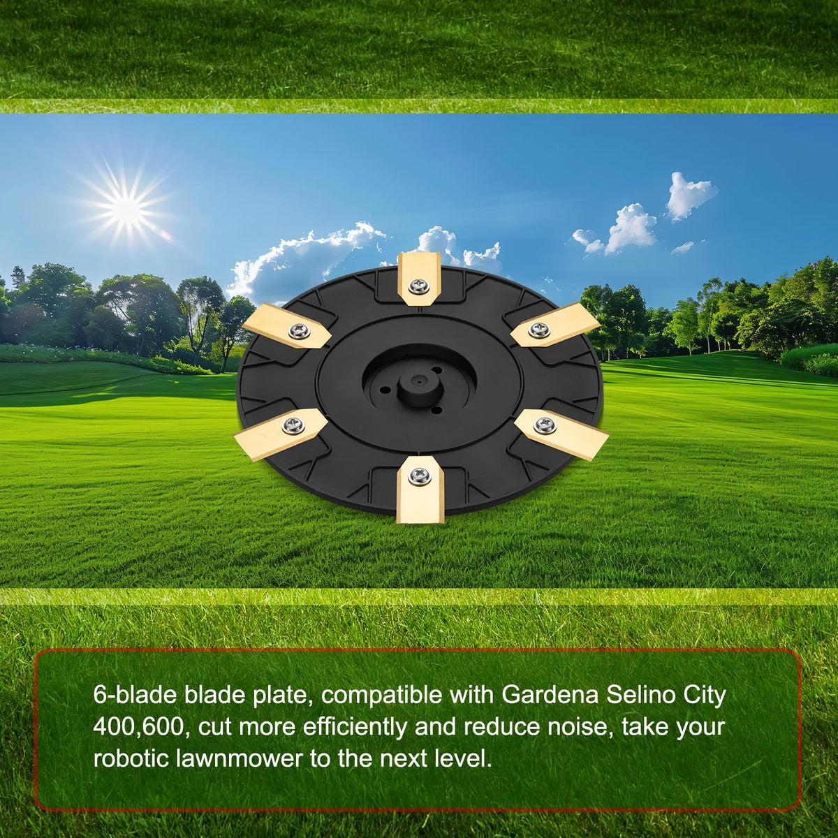 【Cut More Efficiently】 Blade Discs + 6 Pcs Blades Compatible with  Sileno City 400 600 / McCulloch ROB S400 S500 S600 S800, Robotic Lawn Mower Blade Disc