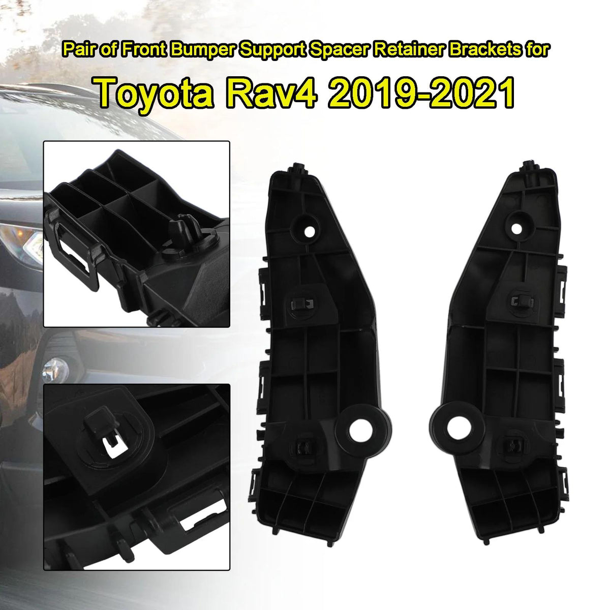 2019-2023 Toyota Rav4 TO1033126 Pair of Front Bumper Support Spacer Retainer Brackets 52535-42050 Generic