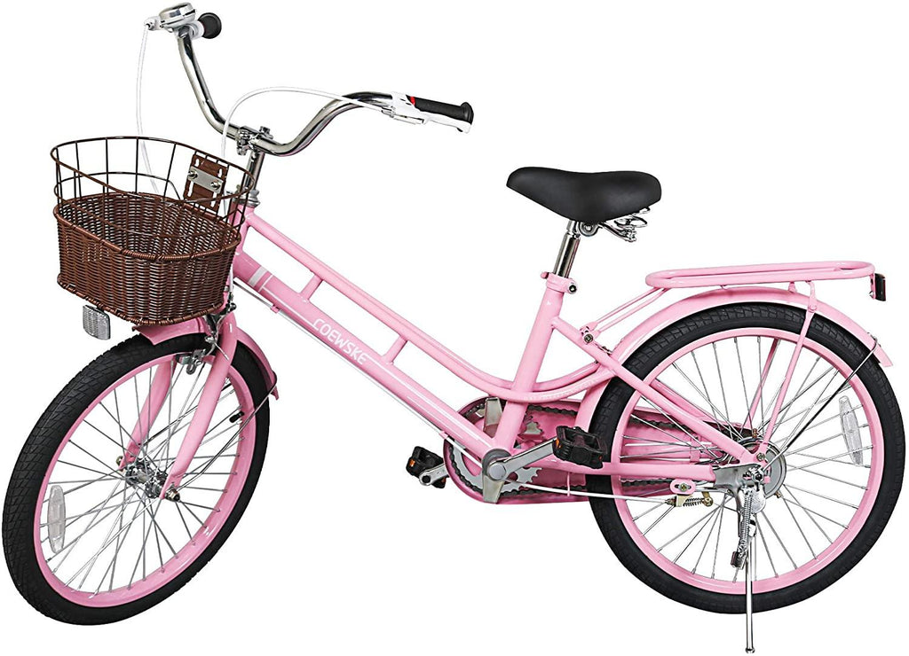 Coewske Kids Bike 20 inch Boys Girls Bicycle with Hand Brake and Kickstand Pink