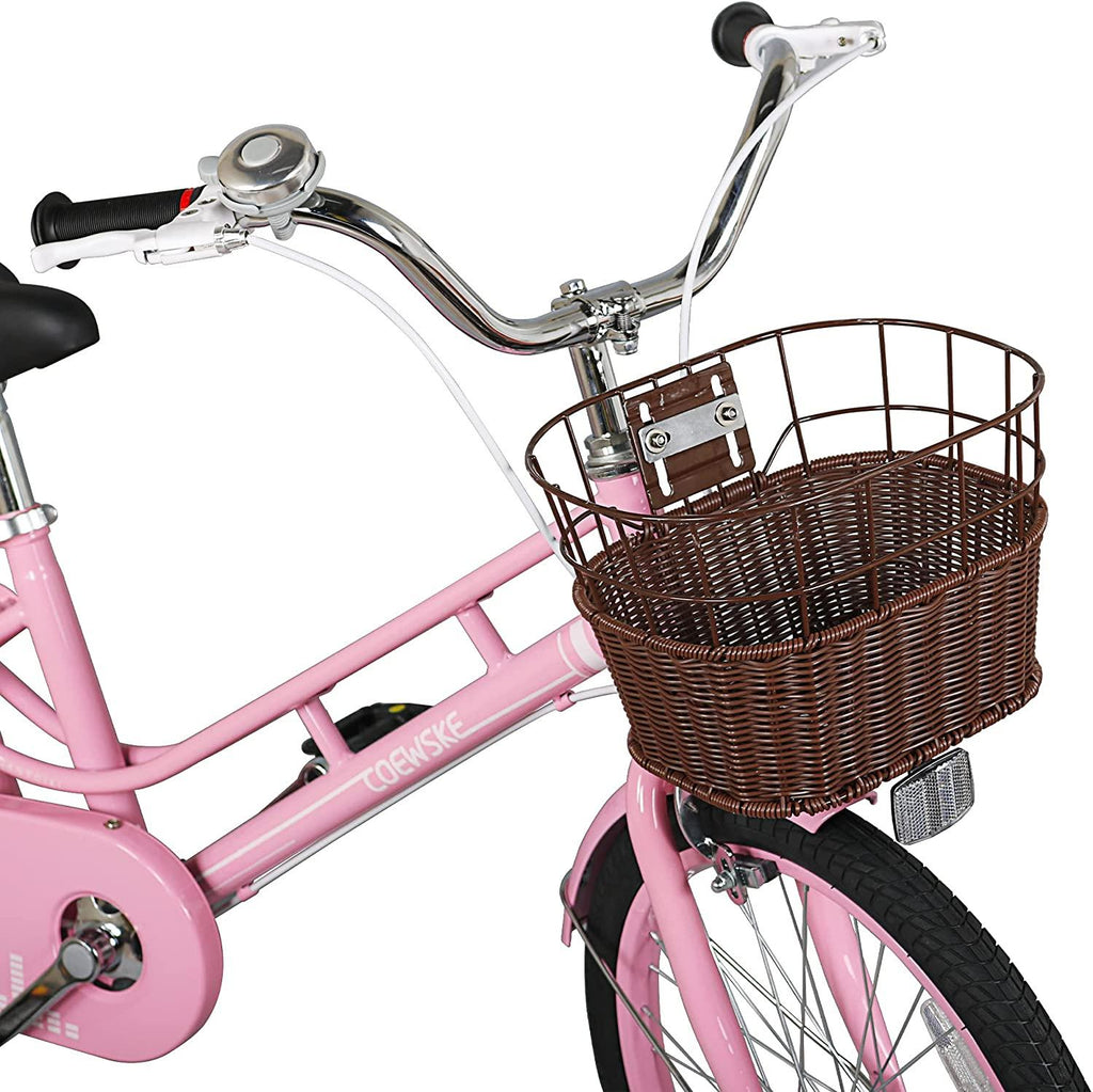 Coewske Kids Bike 20 inch Boys Girls Bicycle with Hand Brake and Kickstand Pink