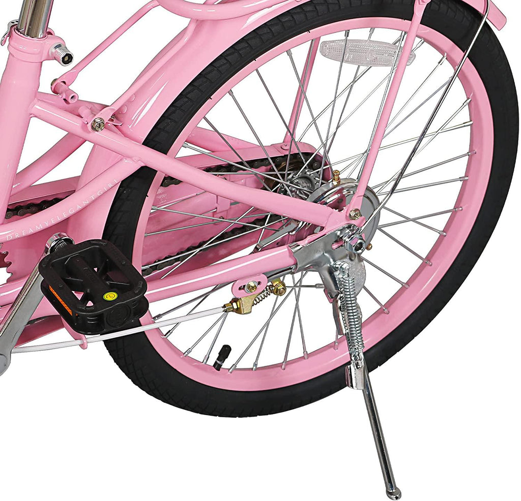 Coewske Kids Bike 20 inch Boys Girls Bicycle with Hand Brake and Kickstand Pink
