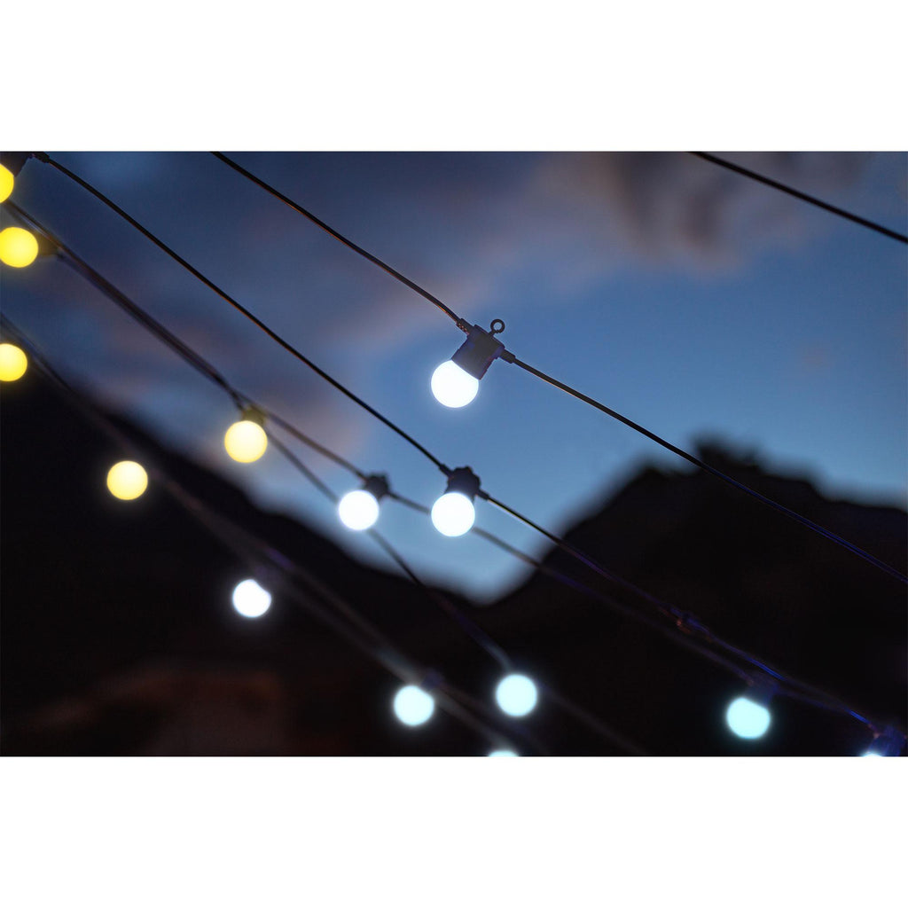 Twinkly Festoon Smart 40 AWW LED Bulb Lights, 66 Foot Black String, Gen II
