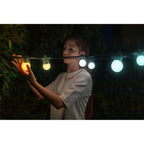 Twinkly Festoon Smart 40 AWW LED Bulb Lights, 66 Foot Black String, Gen II