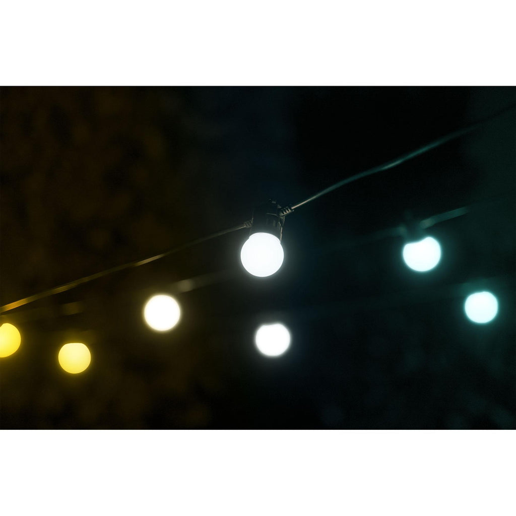 Twinkly Festoon Smart 40 AWW LED Bulb Lights, 66 Foot Black String, Gen II